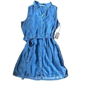 NWT • Devoted Blue Denim Tencel Sleeveless Dress